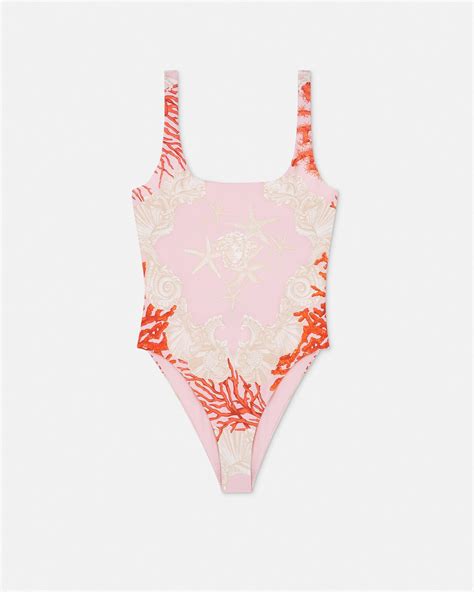 versace one piece swimsuit pink|versace barocco bikini.